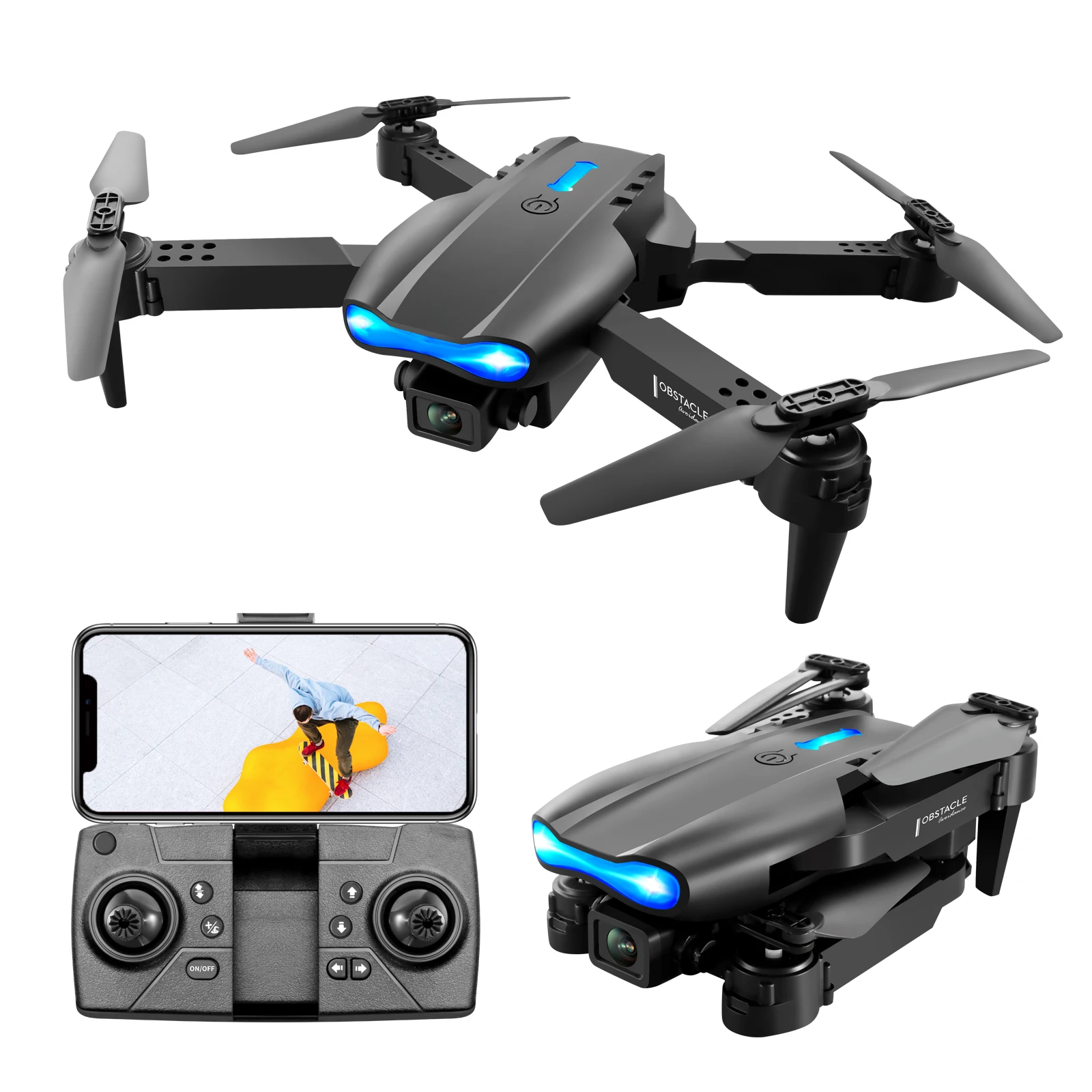 квадрокоптер с камерой E99 Pro 2 Мини WIFI HD 4k Дрон Режим удержания высоты Складной RC