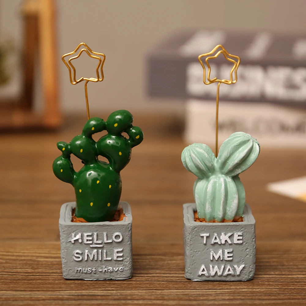 

Creative Beautiful Cartoon Resin Photo Folder Office Message Folder Baby Room Small Bonsai Plant Decoration Note Folder