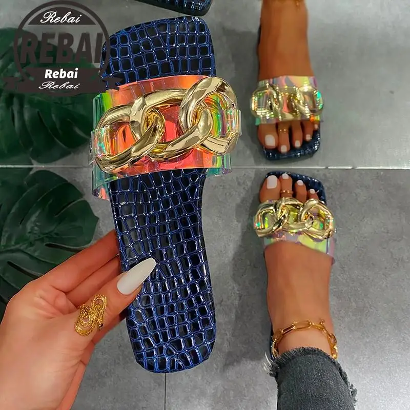 

2021 New Summer Women Mules Design Slippers Sandal Slides Braided Cord 7cm Transparent Fretwork Female Women Shoes Summer
