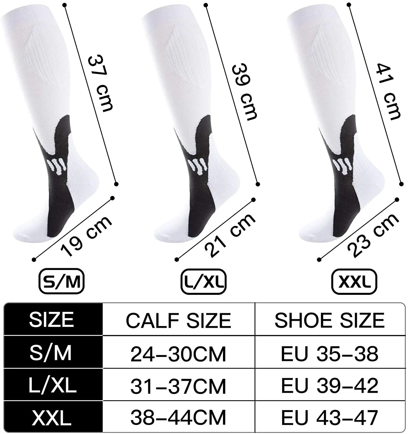 

Running Compression Socks Stockings 20-30 mmhg Men Women Sports Socks for Marathon Cycling Football Varicose Veins