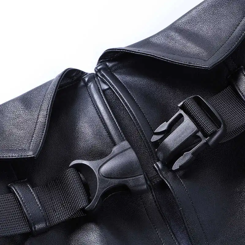 

Viifaa Black PU Leather Belt Buckle Corset Women Spring 2021 Fashion Slim Streetwear Elegant Ladies Corsets