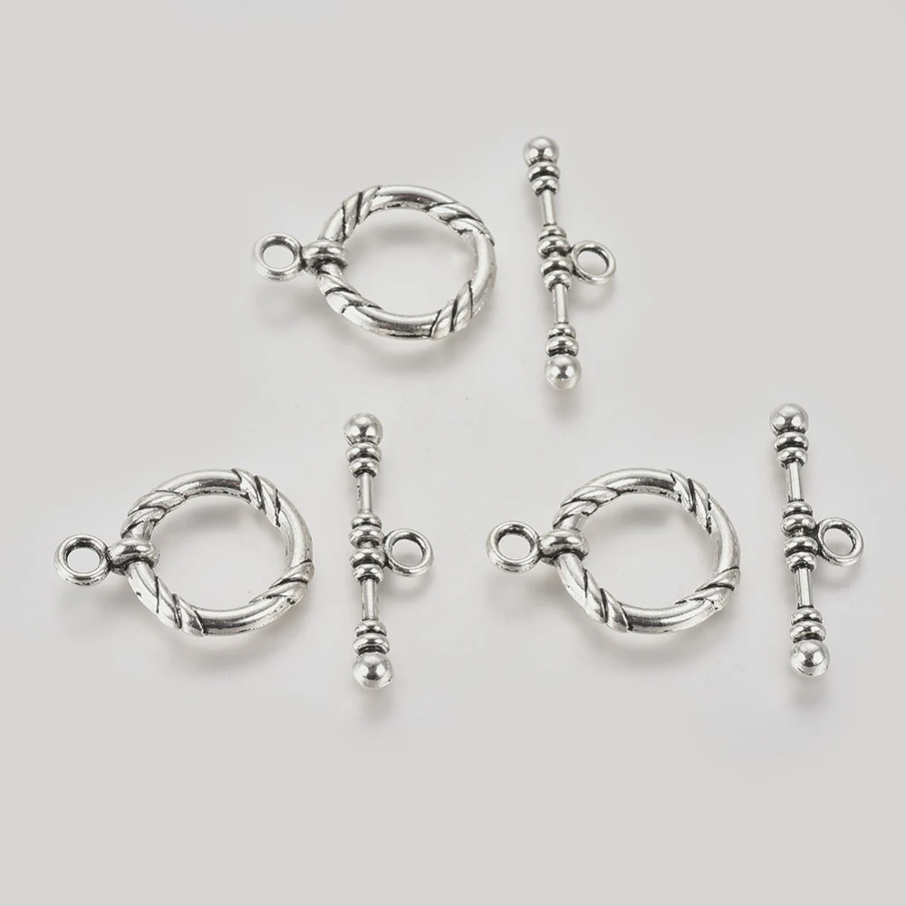 

10 Set 304 Stainless Steel Ring Toggle Clasps Hooks for jewelry DIY Bracelet Necklace Connector Accessories Bar: 9x34x4mm