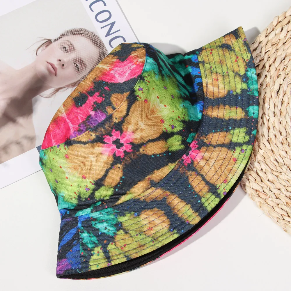 Панама Двусторонняя Складная с принтом модная пляжная шапка от солнца