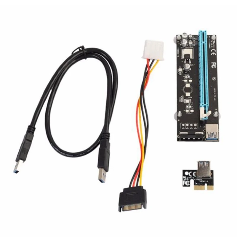 USB 3 0 PCIE PCI Express 1X для 16X расширитель Riser карта адаптера SATA 15Pin мужчина к 6Pin Мощность