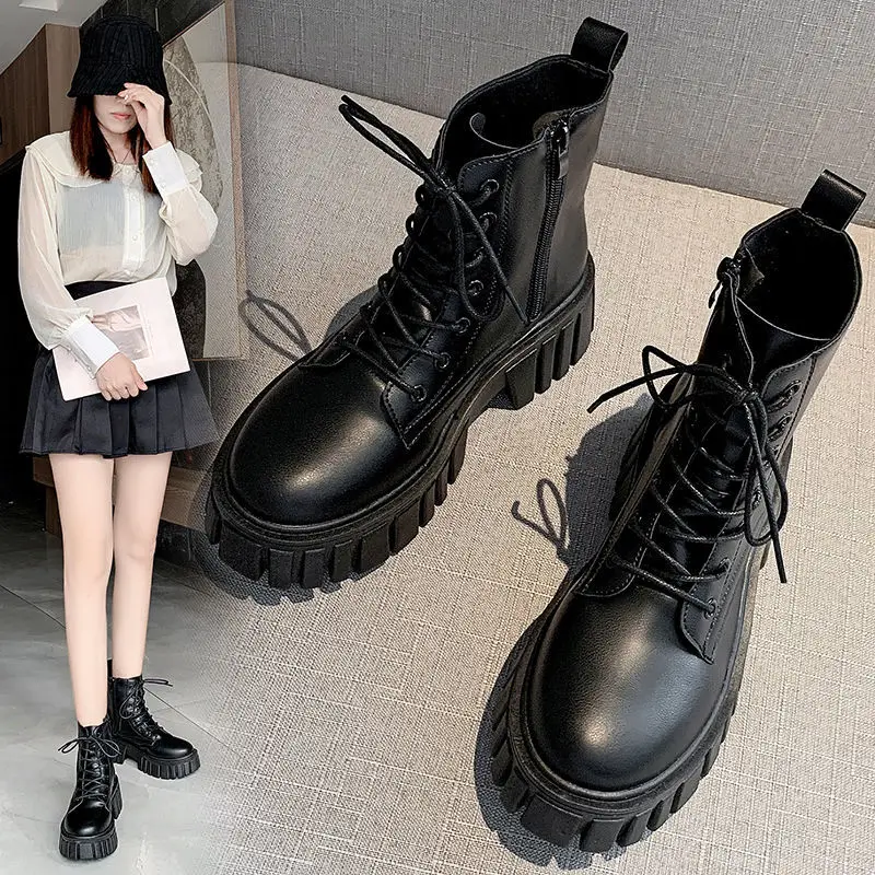 Platform Women Boots Winter Platform Ankle Boots Sexy Punk Motorcycle Boots Shoes High Heel Ankle Boots for Women Booties