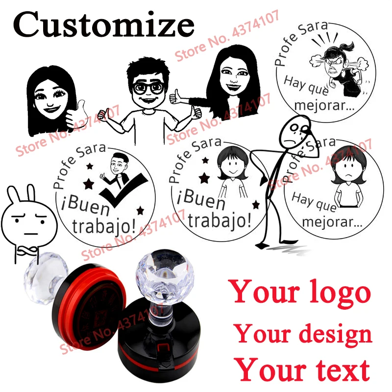 

38mm Personalizar Spanish Teacher Stamp Seal personalized French/ Dutch/ English Stamp Gift