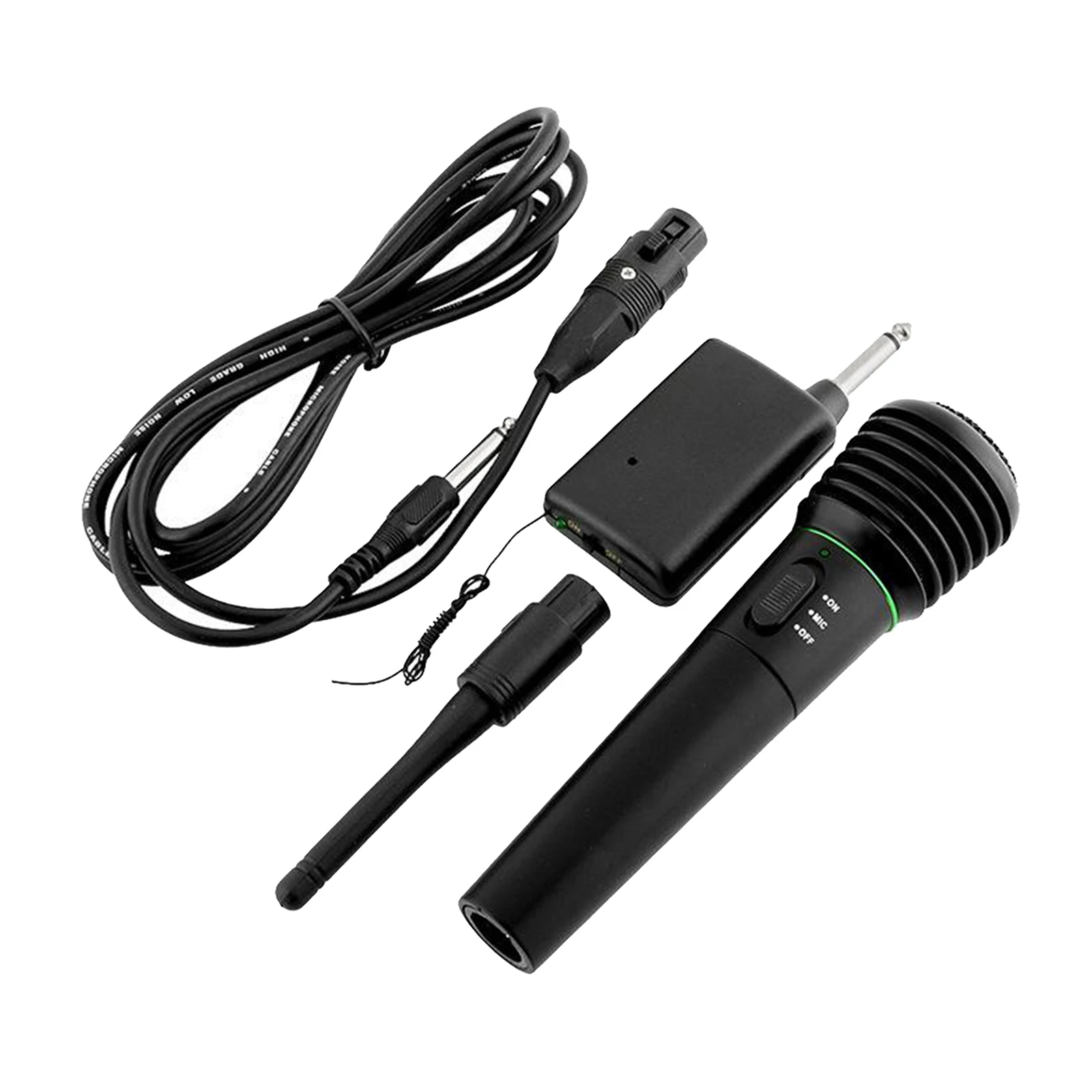 

Wired or Wireless Microphone with Cord and Receiver, Handheld Dynamic Mic Karaoke Microphone with on and Off Switch
