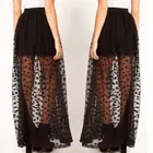 Женские сетчатые юбки в горошек Meihuida 2020, летние юбки из двух частей с завышенной талией, прозрачные черные длинные юбки макси из тюля и кружева