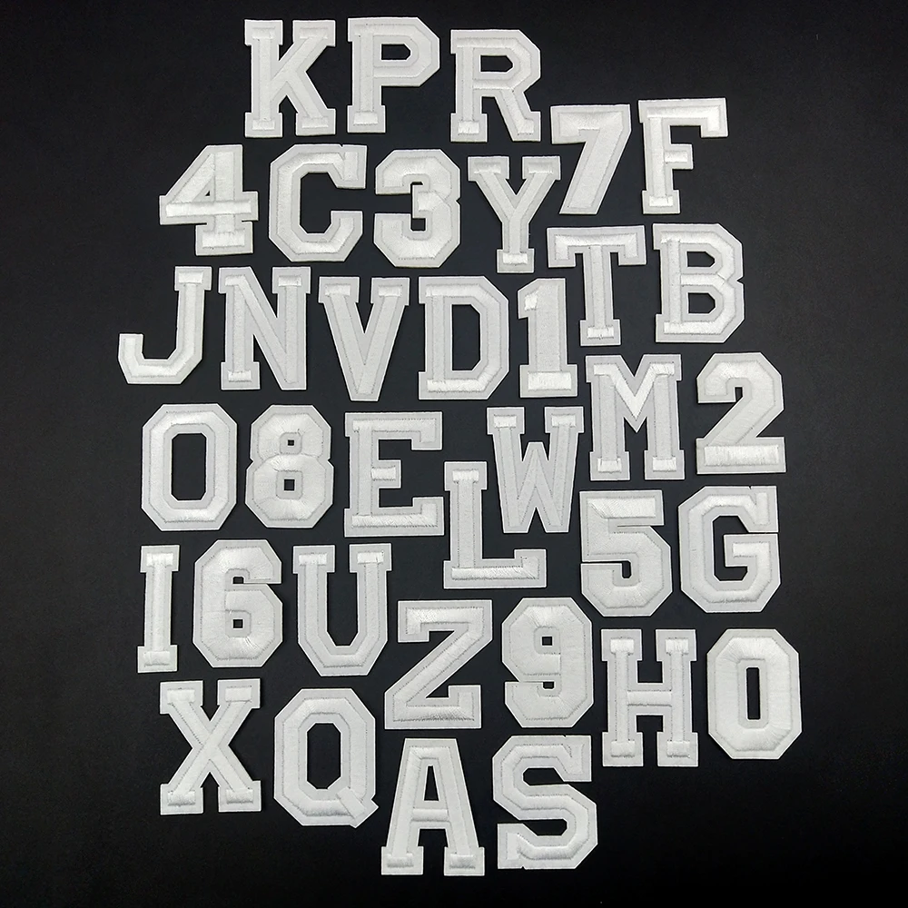 Нашивки с вышивкой сделай сам белые наклейки английскими буквами и цифрами