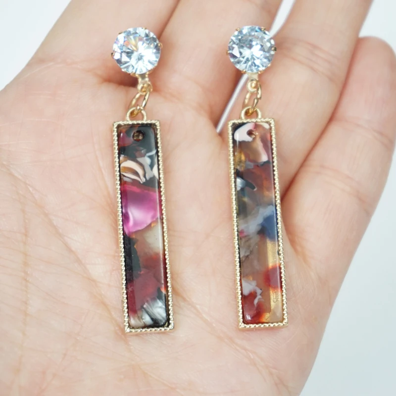 Cpop новые модные геометрические акриловые серьги леопардовые для женщин