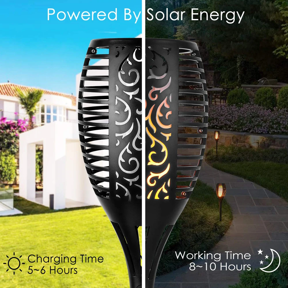 Светильник ingview с полым пламенем дизайнерский садовый светильник на солнечной