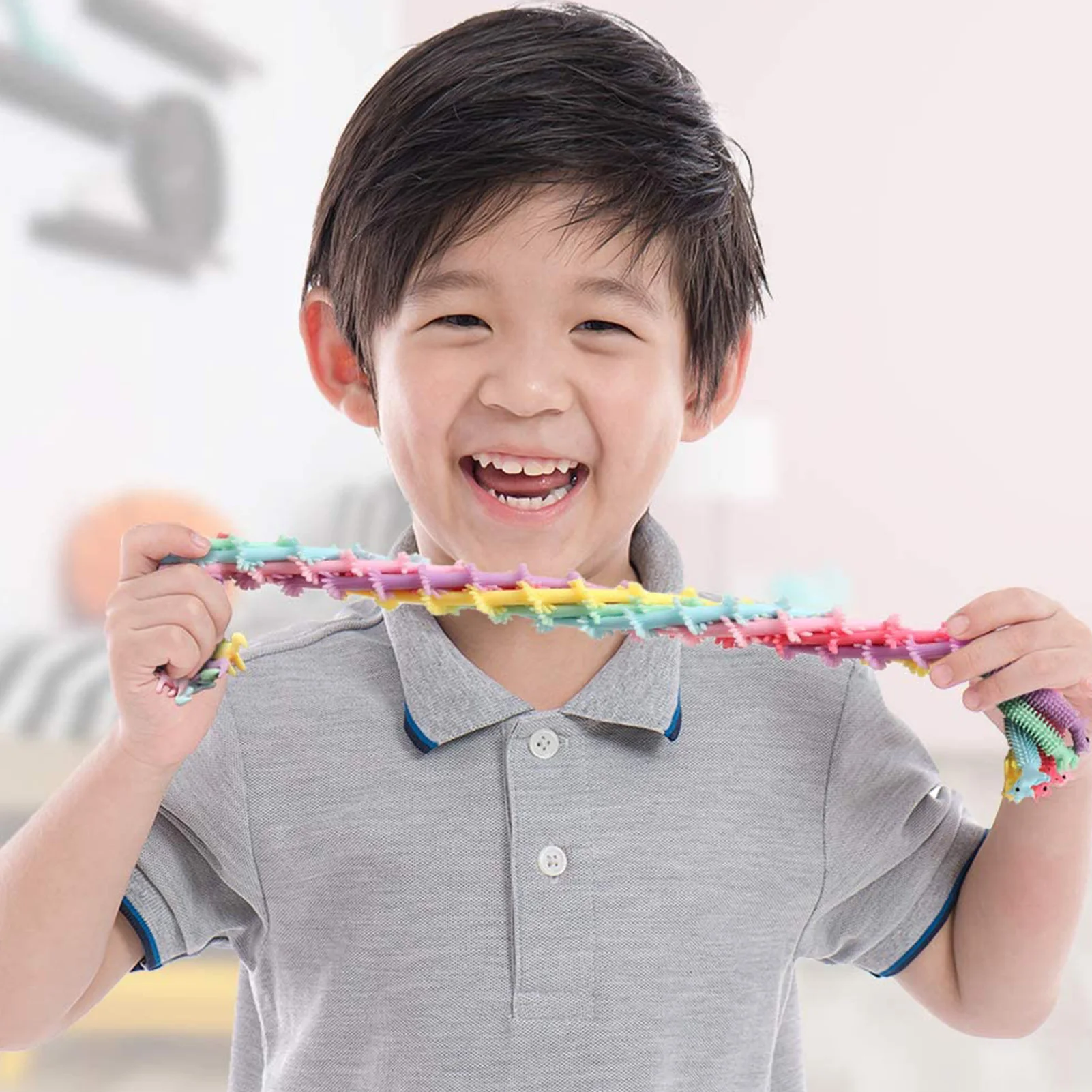 

Sensory Toy Set Stress Relief Toy Elastic Noodle Rope Dinosaur Pinch Ball Squeeze Ball For Children Adults People Autism