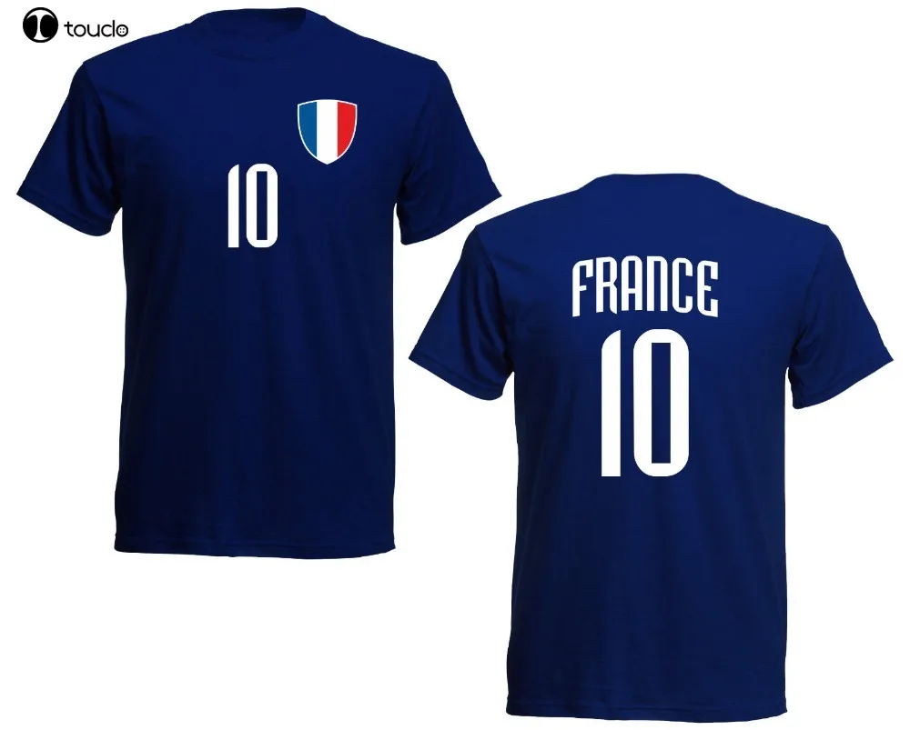 Camiseta de fútbol de estilo Simple para hombre, camisa de Br-10 azul marino, camiseta de fútbol, camiseta de Hip Hop de Trikot Nummer 10 de Francia, 2019