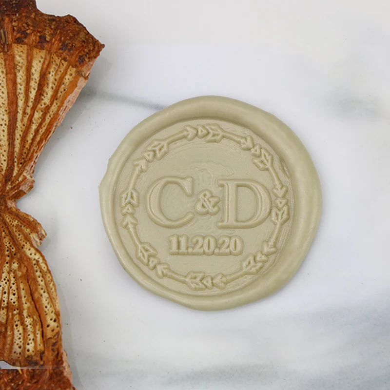 Initals восковое уплотнение штамп Оливковый лист запечатывающий воск комплект