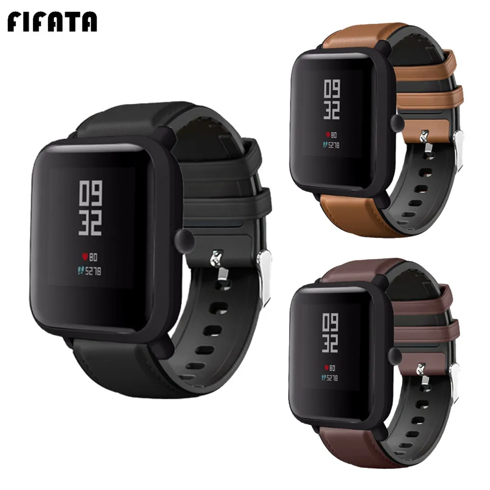 

FIFATA 20mm 22mm Leather Band For Huami Amazfit Bip / Bip S / GTS / GTR / Pace / Stratos Smart Watch Bracelet Strap Wristband