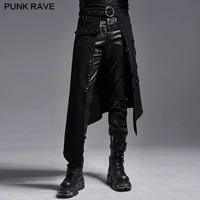 punk rave mens fashion party skirt asymmetrical overskirt wq490