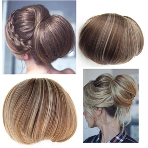 Шиньон Женский, элегантный, из синтетических натуральных волос, прямой, смешанный, коричневый, светлый, шиньон, конский хвост, шиньон для создания прически