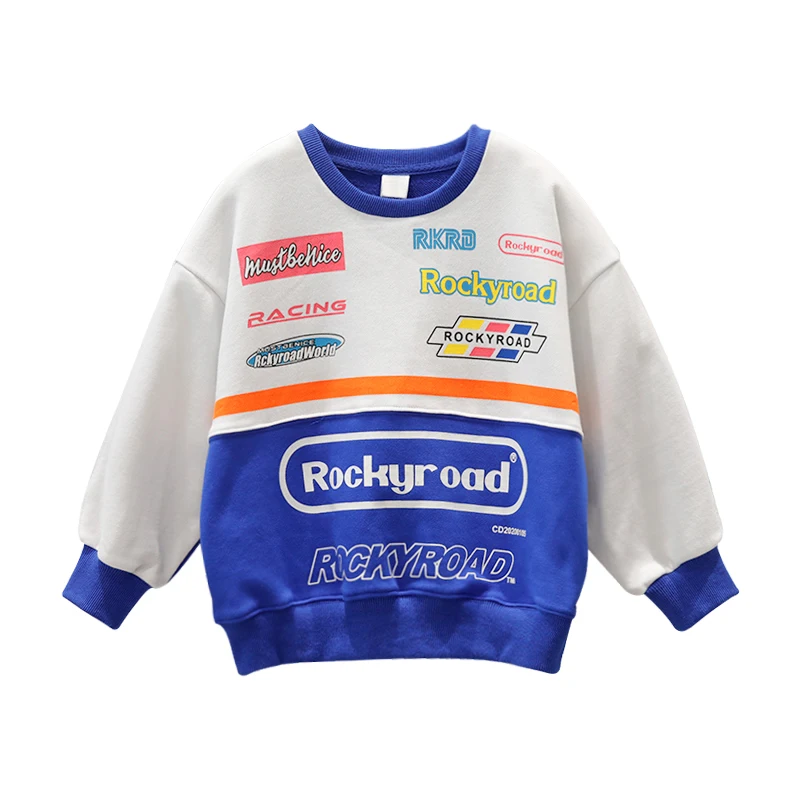 

More Fashionable Korean Style Pullover Children's Tops Boys' Spring and Autumn Label Collection Sweater Children and Teens Long