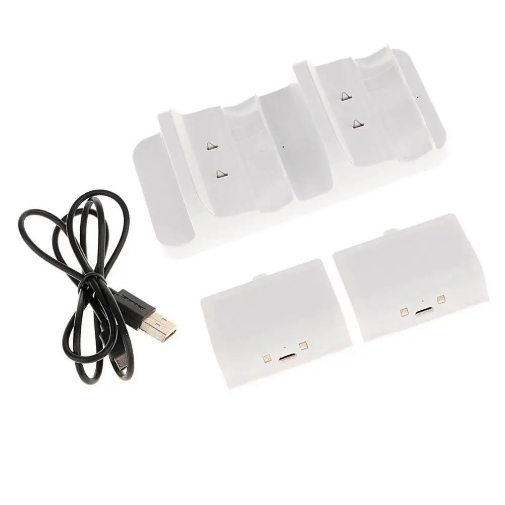 

DC 5V USB Dual Wireless Controller Charger Dock Station Base With Battery Packs For Xbox One S