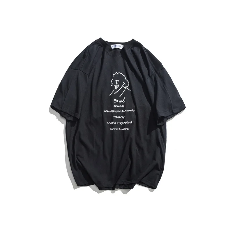 

Casual simple fresh cotton loose short-sleeved T-shirt male loose men's college style couple tee