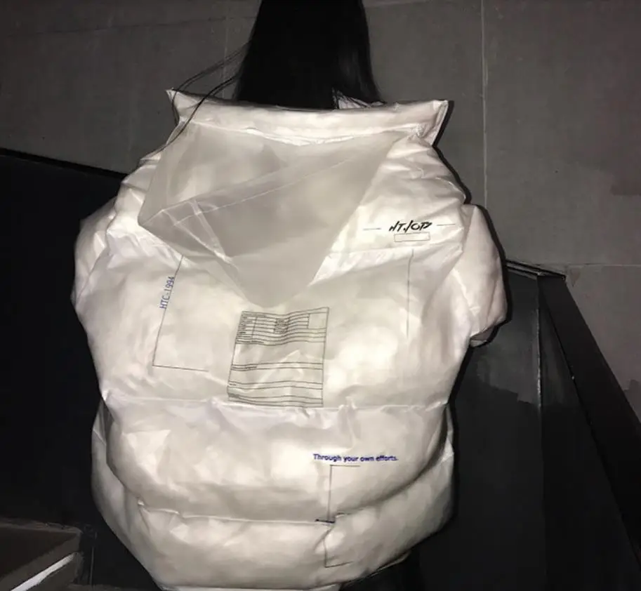 Прозрачное пальто в стиле хлеба из пвх и хлопка зимнее лыжное сидящей горной