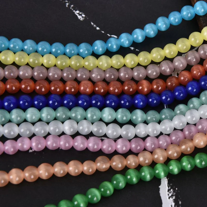 Круглые бусины из натурального камня тигровый глаз бирюза черный оникс