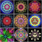 Алмазная живопись 5D сделай сам с квадратнымикруглыми стразами, Набор для вышивки крестиком, с изображением мандалы, Декор для дома, подарочное искусство