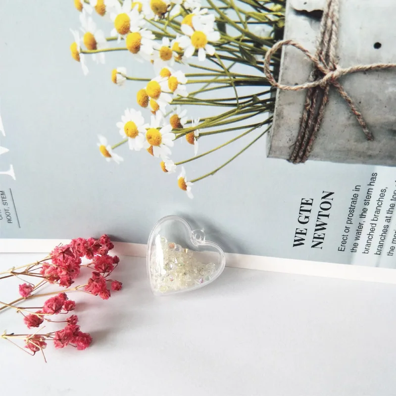 10 шт. подвески для сережек в форме сердца из акриловой смолы кабошон хрустальные