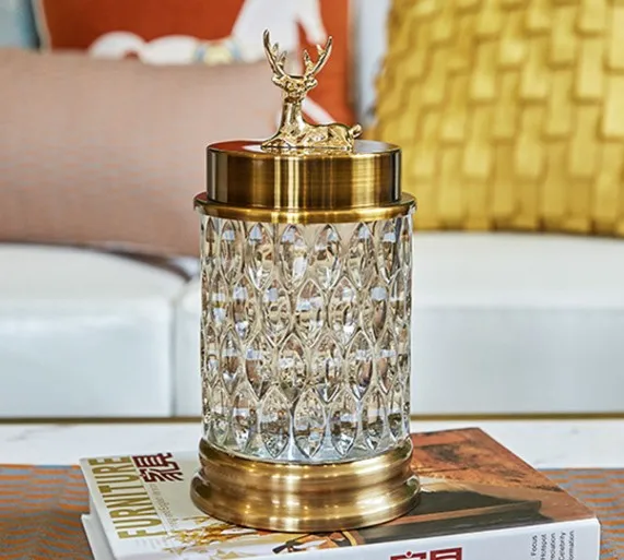 Голова оленя стеклянная Конфета украшение дома гостиной чайный столик