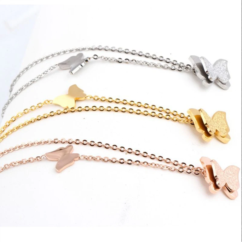 Ожерелья для женщин с бабочкой из нержавеющей стали ожерелья подвесками оптовая