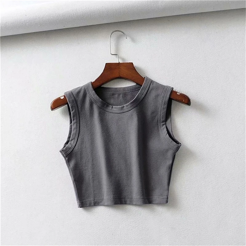 

2020 Summer Vintage White Crop Tops Women Biker Black Punk Sexy Tank Top Korean Streetwear Cropped Sleeveless Tops Feminino