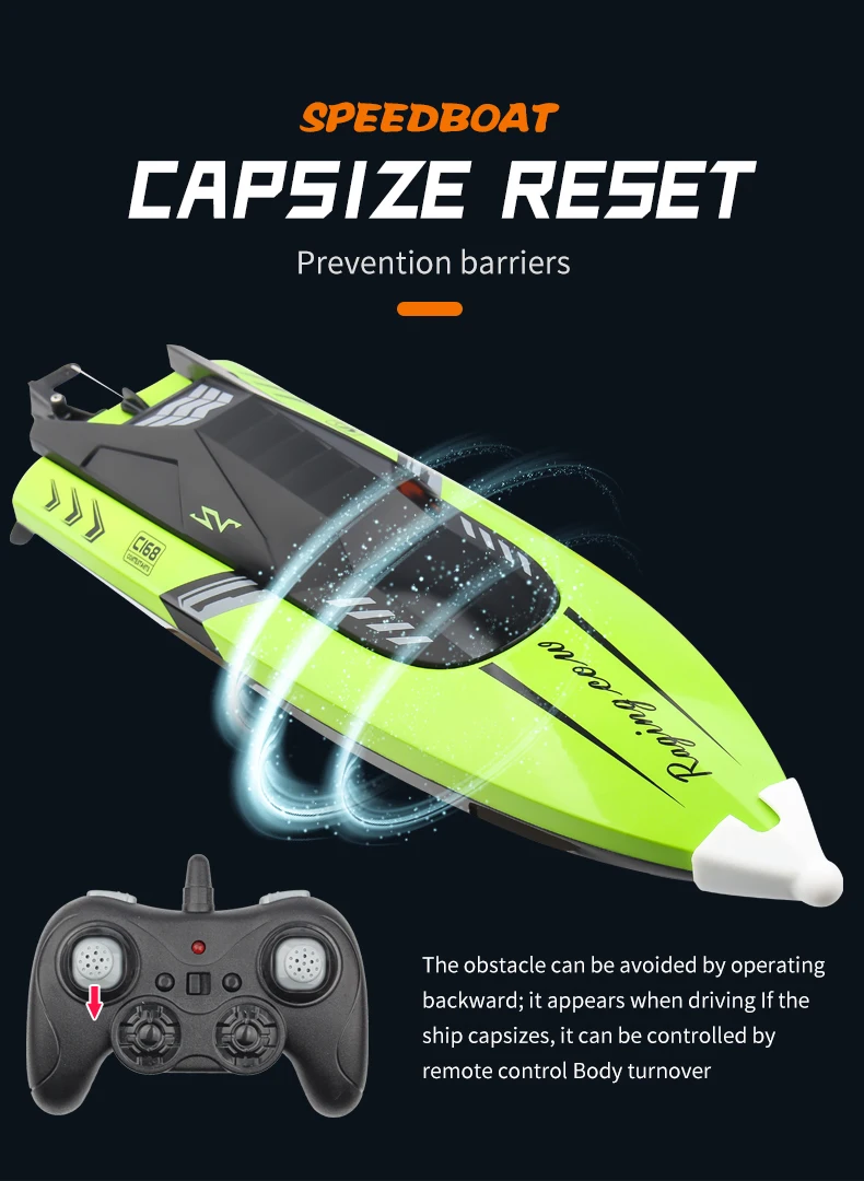 

C168 high speed remote control boat 2.4G remote control speed boat dual protection long endurance interactive competitive RC toy