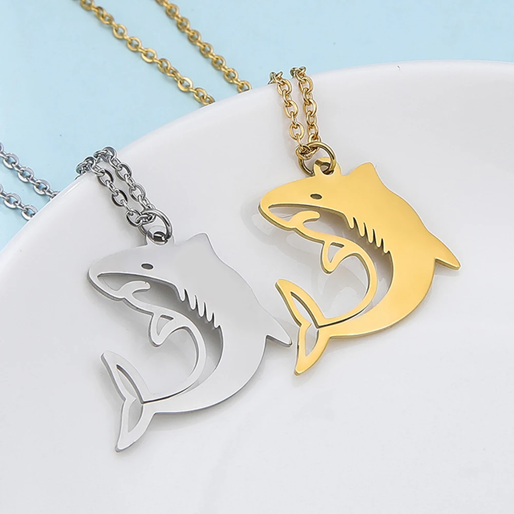 Fishhook Большая акула аниамал Fsih подарок золото цвет полые нержавеющая сталь для