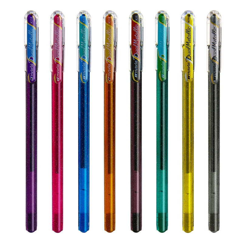 Гелевая ручка Pentel K110 0 8/1 мм гибридная блестящая двухцветная молочного цвета 1 шт. |
