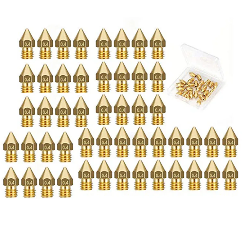 50 шт. 3D принтеры экструдер Nozzle MK8 0 4 мм сопло насадка для Эндер 3 Anet A8 Makerbot Creality CR 10 10S