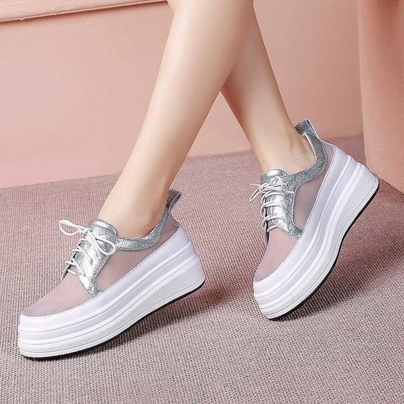 

Summer Transparent Trend Women Sneakers Ladies Lace-Up Platform sneakers Shoes Woman Fashion Casual Shoes Ladies Shoes Q284