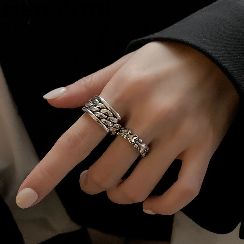 

Женское кольцо с сердечком MEYRROYU, кольцо из стерлингового серебра в Корейском стиле, универсальная бижутерия на указательный палец, подарок ...