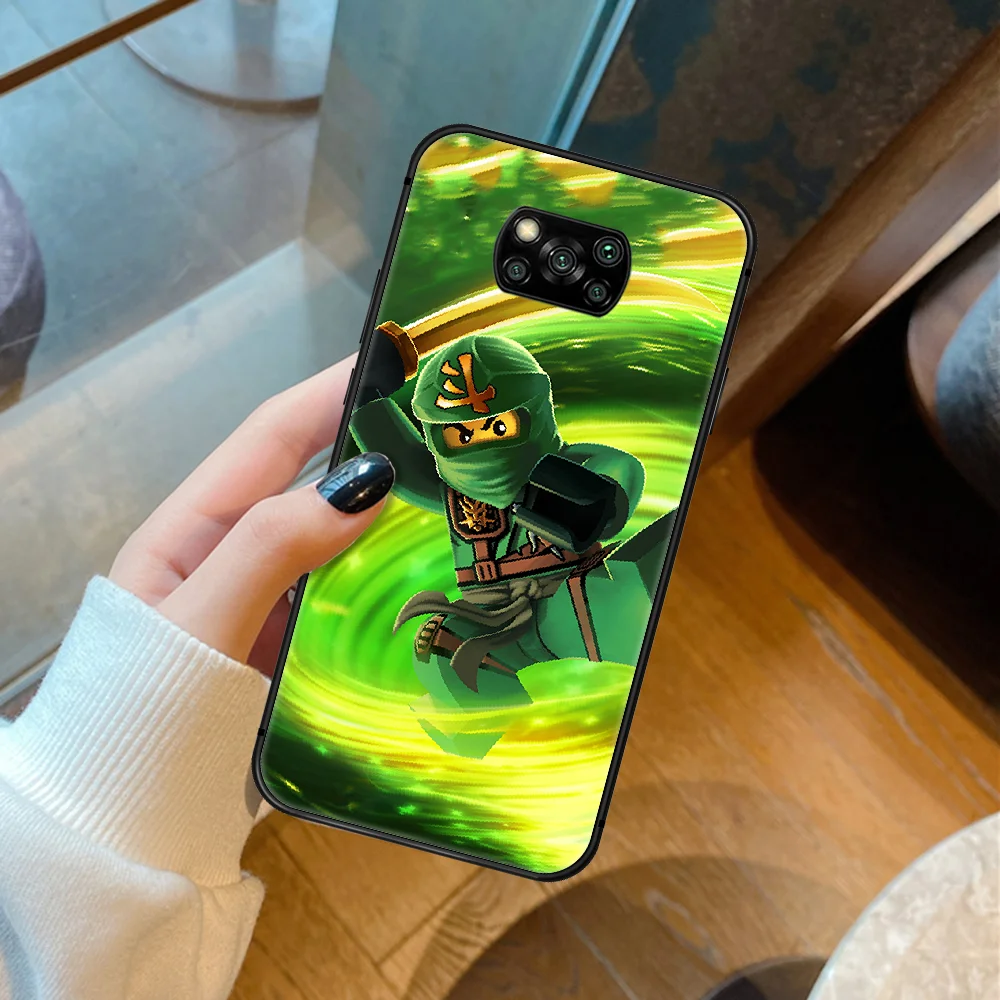 

L-Legos Ninjago Cartoon Phone Case For Xiaomi Mi 8 9 Note 10 A2 A3 9T 10T 11 Poco x3 Lite Pro Ultra black Shell Fashion Etui
