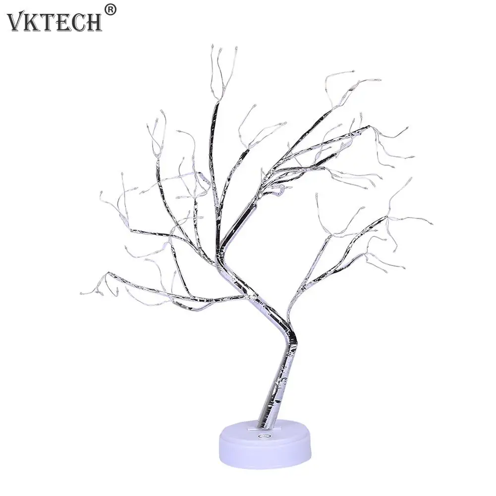 

LED Touch Night Light USB/Battery Powered Mini Christmas Tree Copper Wire Garland Fairy Table Lamp for Kids Bedroom Home Decor