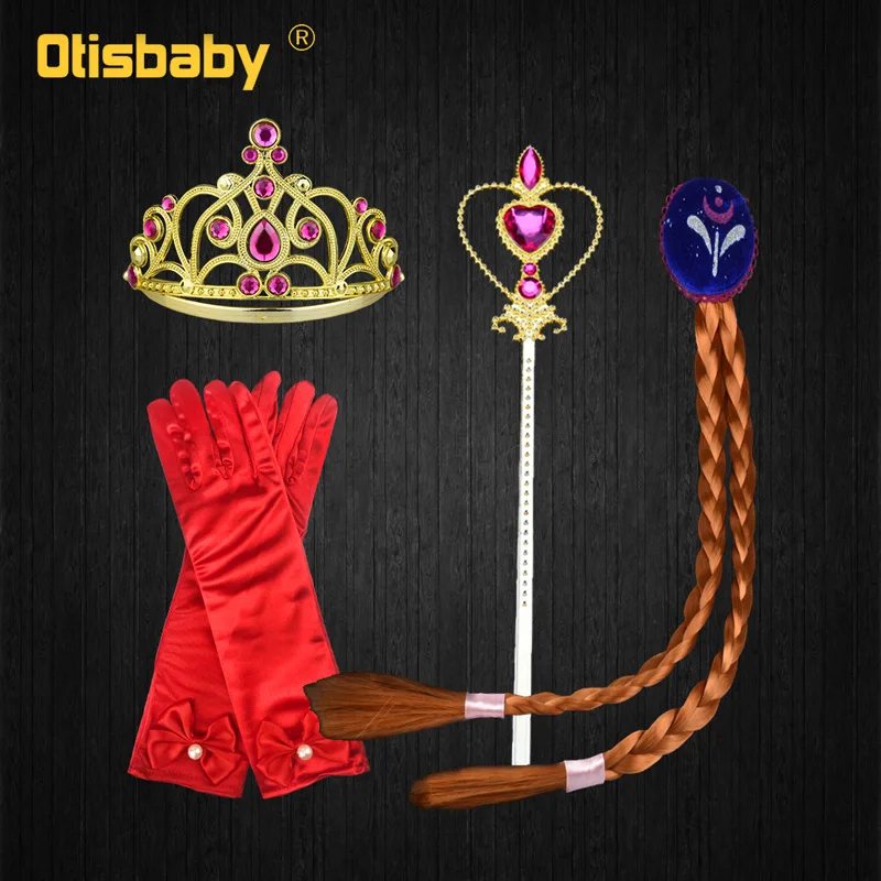Crown Set Новогодний и Рождественский костюм Елены авалор детское фантазийное платье принцессы Елены для девочек платье принцессы Елены на день рождения, фестиваль, красные платья - Цвет: Crown Set