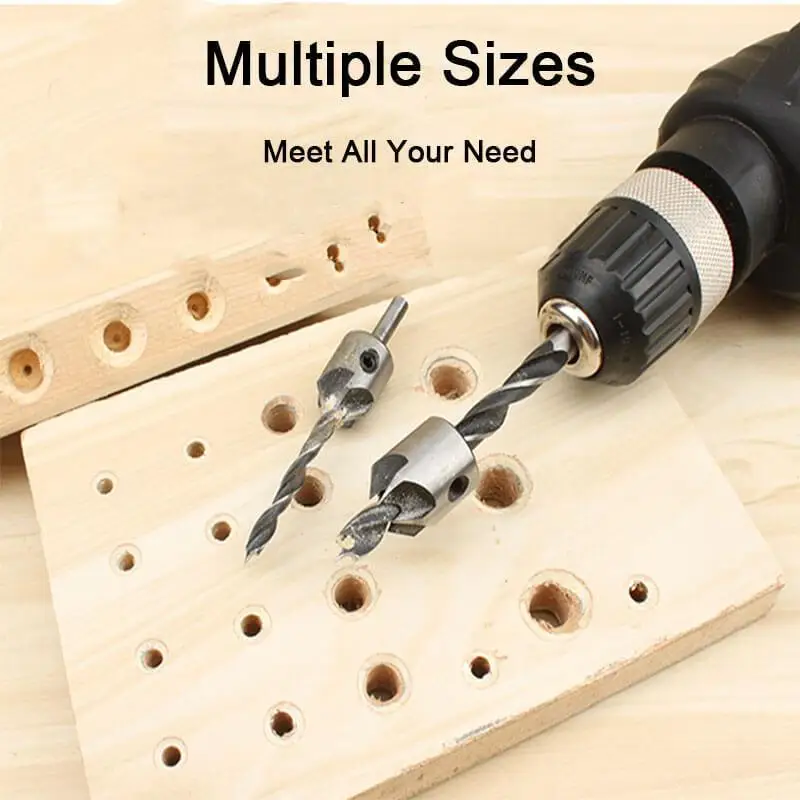 

Woodworking Drilling Chamfer Tool Set Countersink Drill Bit Set for Wood Durable HVR88
