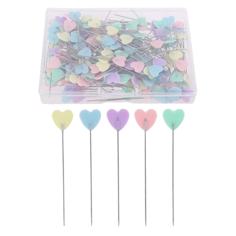 

200pcs Heart Dressmaker Pins Needles Jewelry Making Tools Beading Pin DIY Quilting Tool Sewing Accessories 40JB