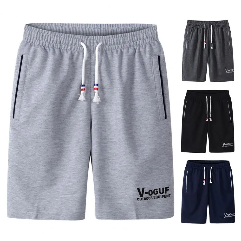 

2021 New Fashion Running Men Shorts Solid Color Drawstring Summer All Match Pockets Shorts for Beach