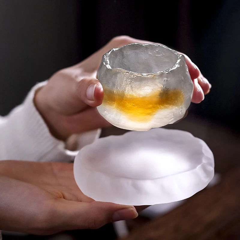 Стеклянный поднос для чая в японском стиле подставка под кружку украшение стола