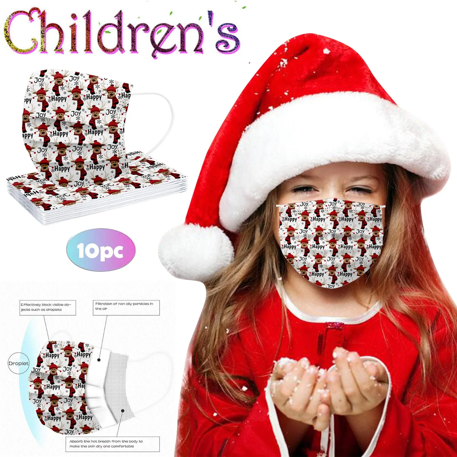 

10/50/100 шт., одноразовые маски для лица с рисунком