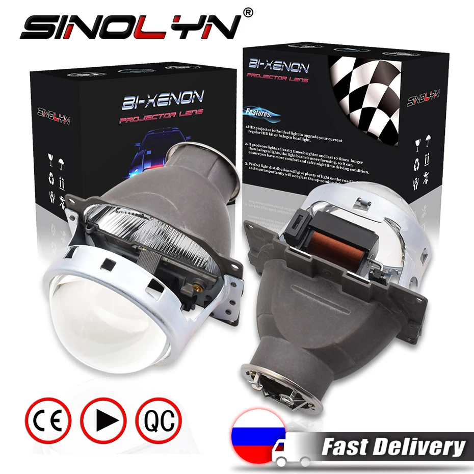 Sinolyn 3.0 Inch H7 D2S D2H Bi Xenon Projector Lenses For Headlights Koito Q5 H7 Headlamp Car Light For Car Accessories Tuning