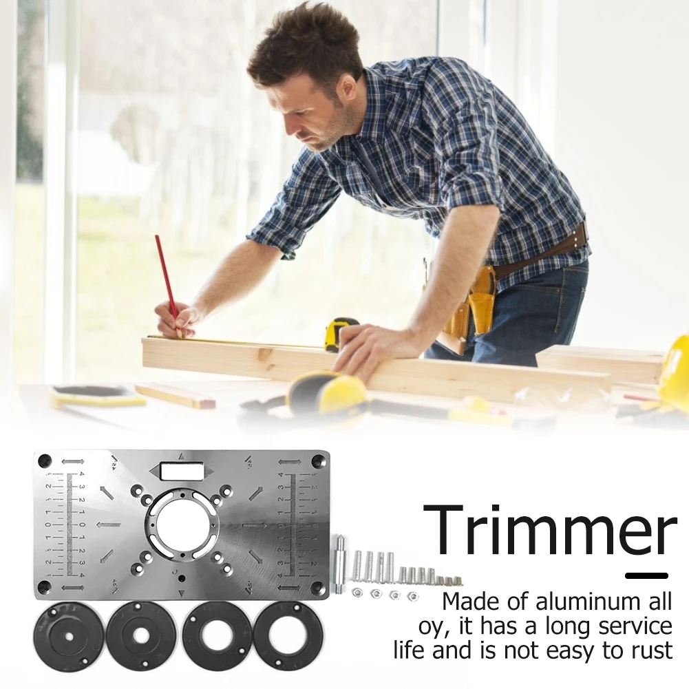 

Router Table Insert Plate Woodworking Trimming Benches Table Saw For Multifunctional Wood Plate Machine Engraving Ring Set Tool