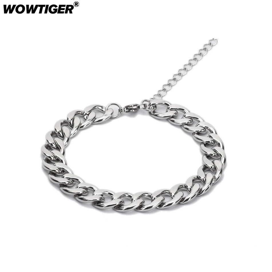 WOWTIGER цепь на руке оптовая продажа мужской браслет из нержавеющей стали кубинский