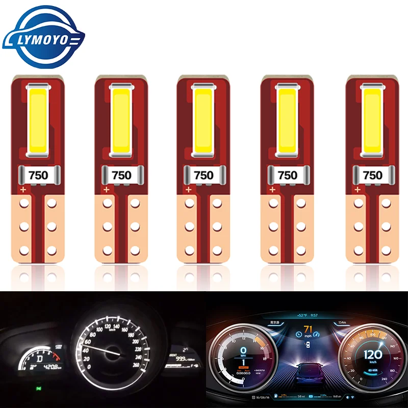 

500PCS Signal Lamp T5 Led Canbus 7020SMD W3W W1.2W Led Lamp Car Instrument Dashboard Warming Indicator Lamp White 12V