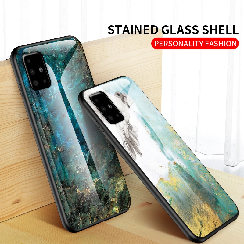 Мраморный чехол из закаленного стекла для Samsung galaxy A51 A71 S10 S10E Plus S11 S111E роскошный